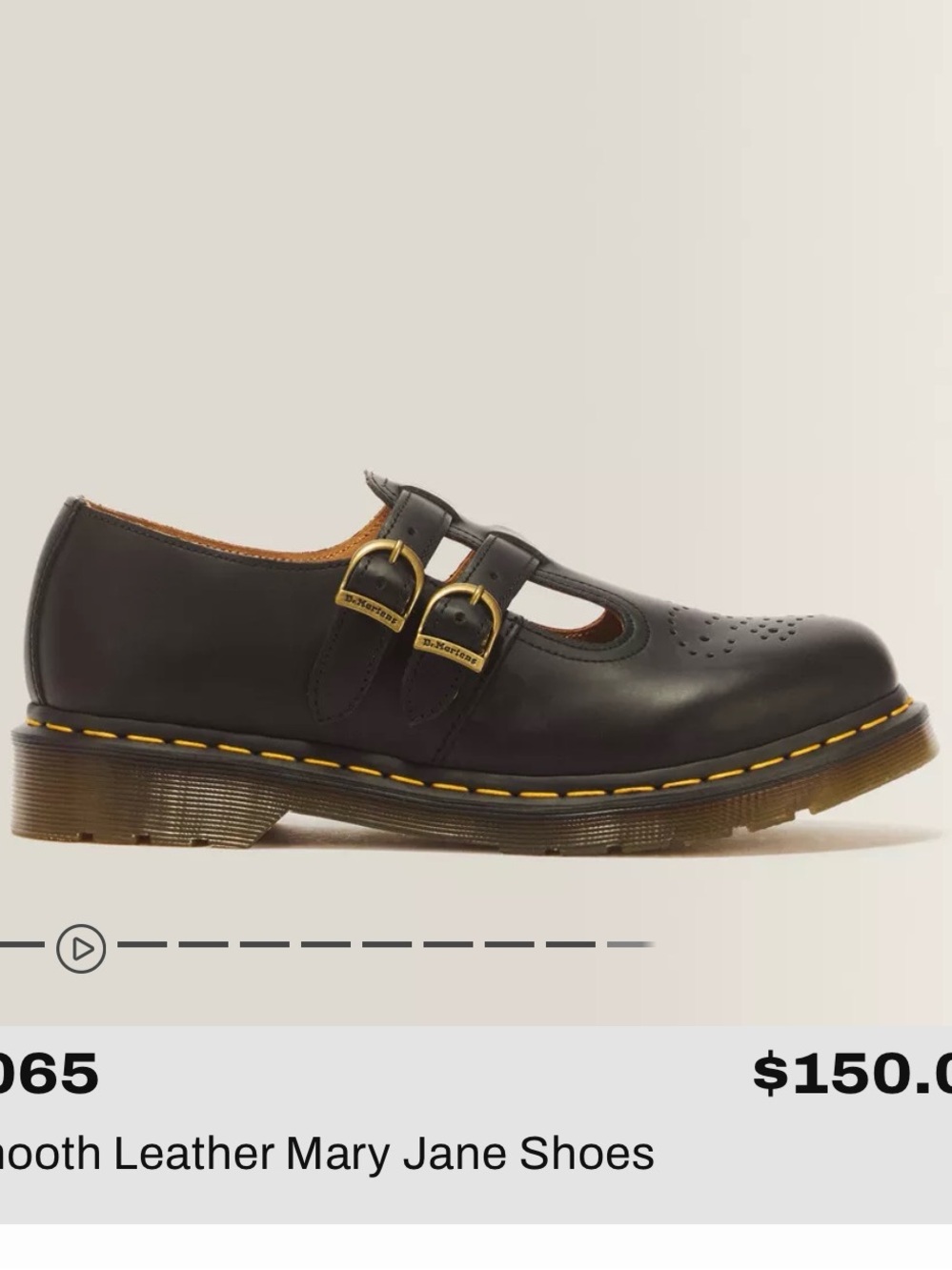 Dr. Martens Black Leather Double-Buckle Mary Jane Shoes for Kids